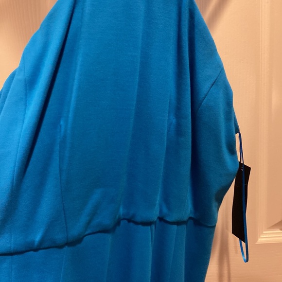Cynthia Steffe Midi Dress Halter Neck Knee Length Blue Size 10 - Picture 7 of 17